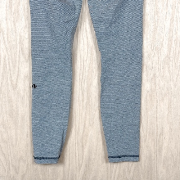 Lululemon Wunder Under Pant Cotton Stripe Black White Legging RARE - Picture 15 of 16